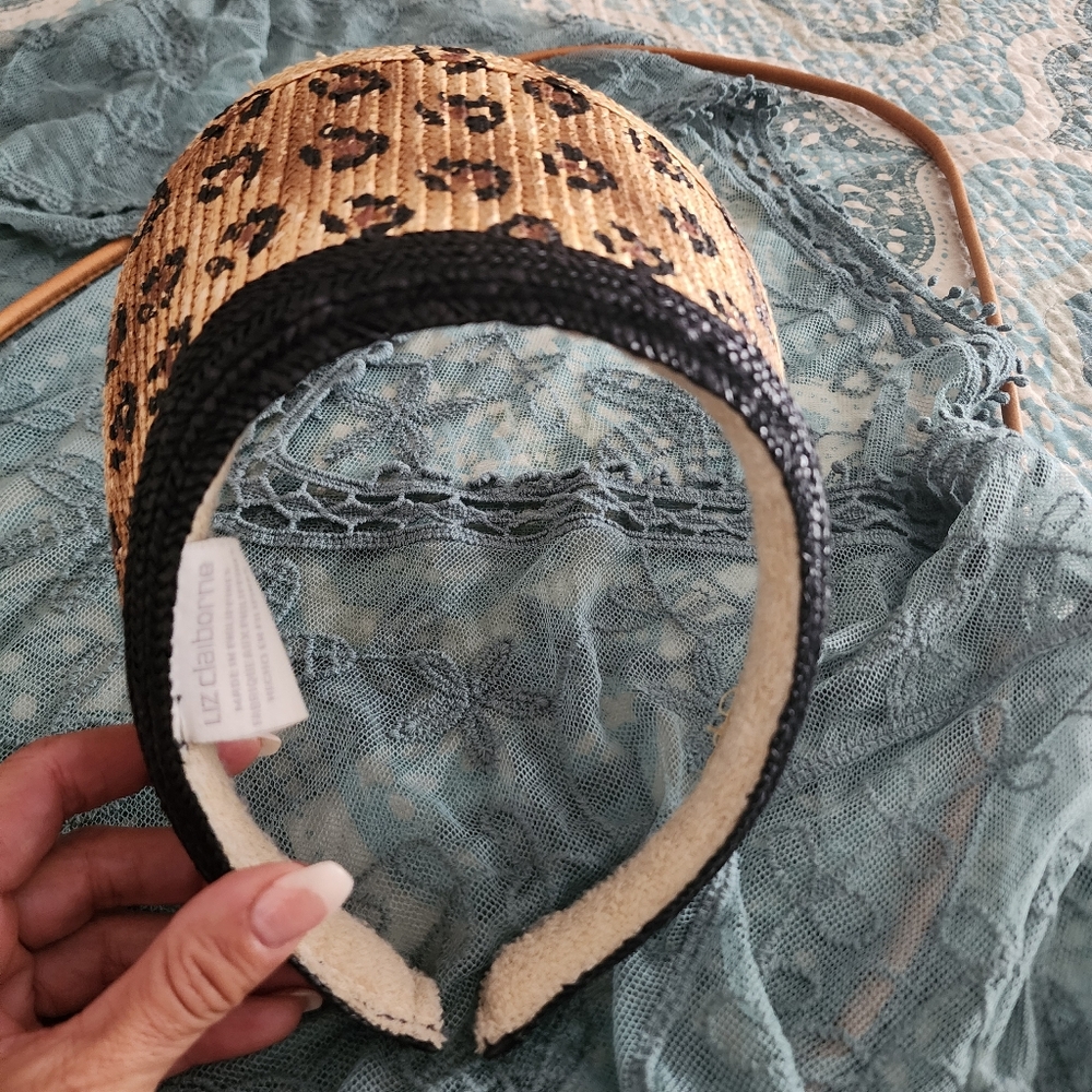 Floppy wide brim bow sun Stra hat and cheetah print visor Coastal Cowgirl - Picture 6 of 8